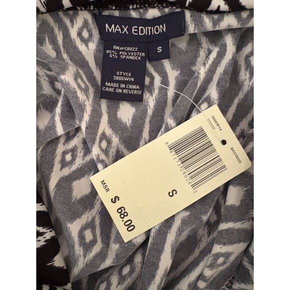 NWT New Max Edition Black White Fold Over Pleated Casual Work Skirt S - Picture 8 of 9